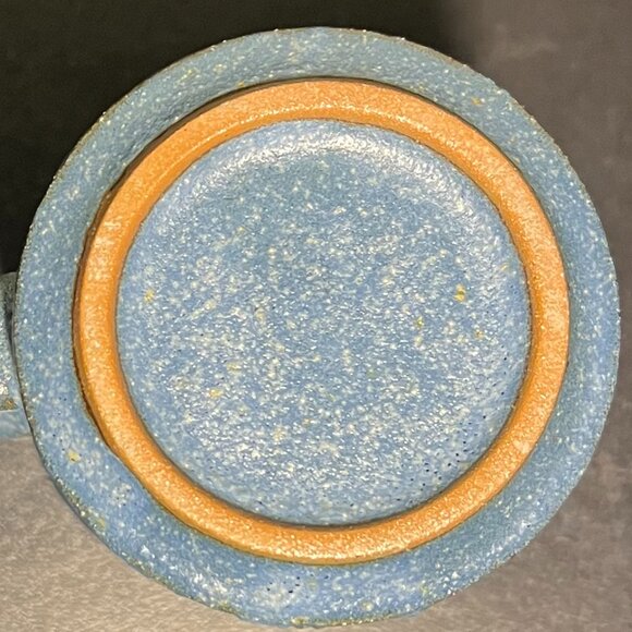 Handcrafted Wheel-Thrown Studio Art Pottery Mug ~ Denim Blue & Rust Design Glaze - Picture 10 of 12